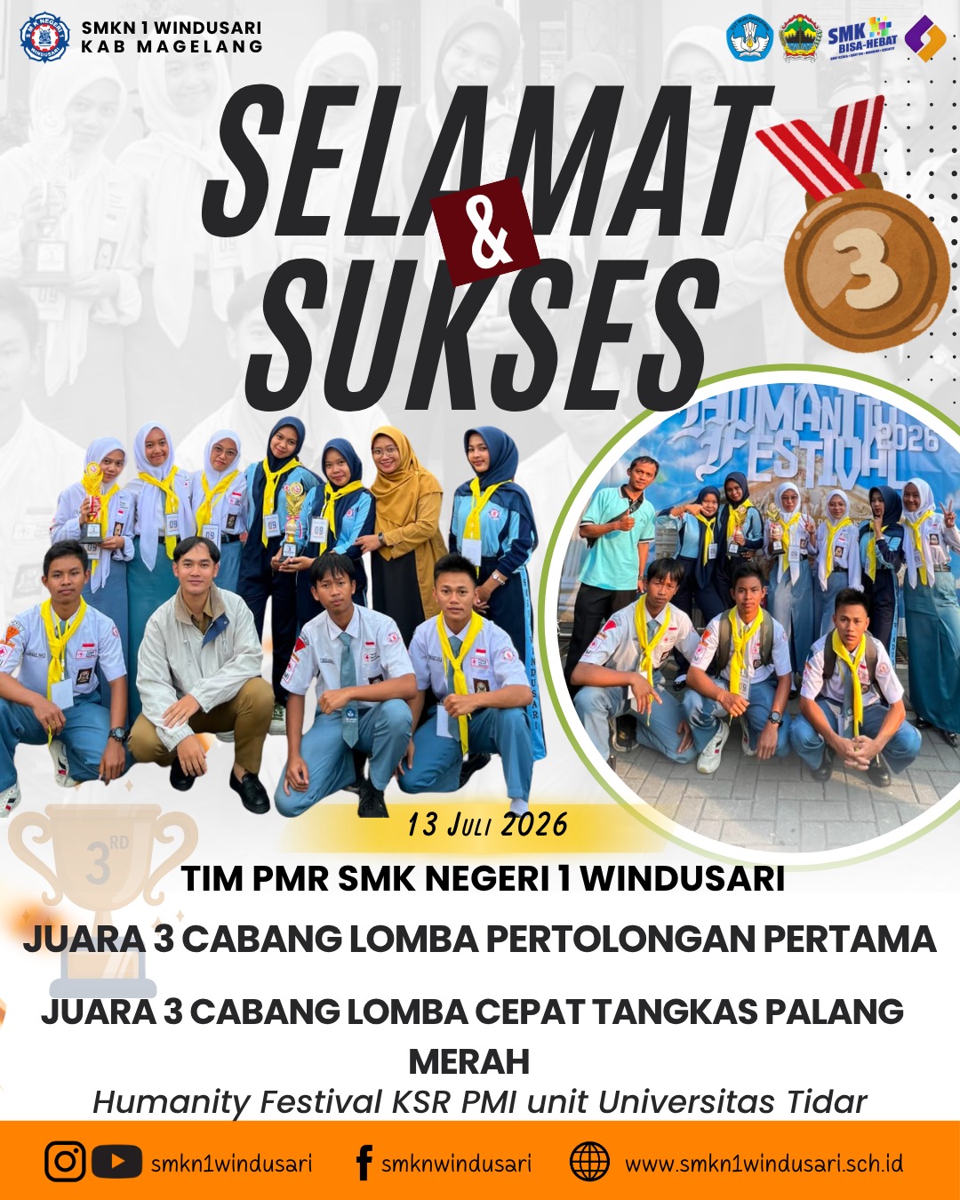 PMR SMK Negeri 1 Windusari Raih Dua Juara pada Humanity Festival 2026 Universitas Tidar